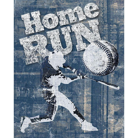 Home Run Hitter Black Modern Wood Framed Art Print with Double Matting by Craven, Katrina