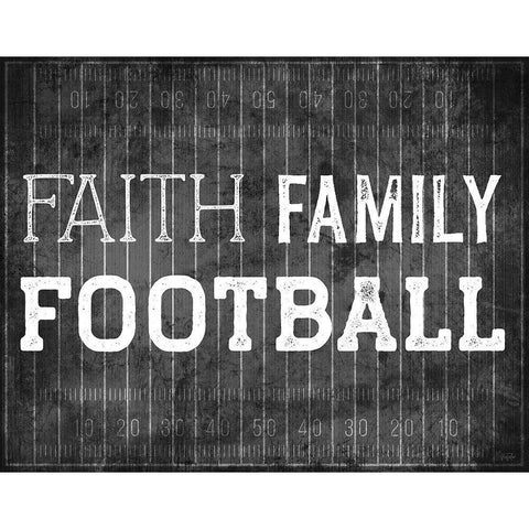 Faith Family Football White Modern Wood Framed Art Print by Carpentieri, Natalie