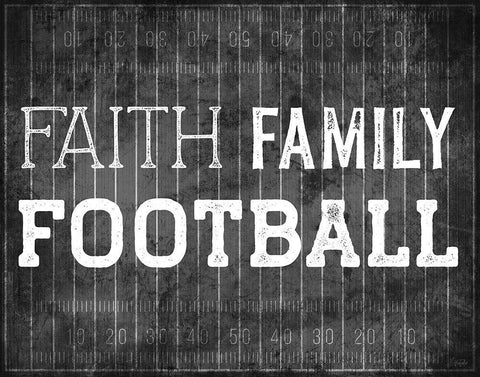 Faith Family Football White Modern Wood Framed Art Print with Double Matting by Carpentieri, Natalie