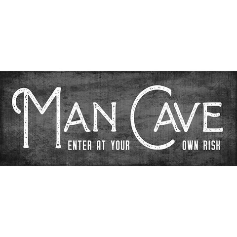 Man Cave Black Modern Wood Framed Art Print with Double Matting by CAD Designs