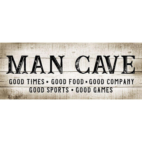 Man Cave Good Times White Modern Wood Framed Art Print by CAD Designs