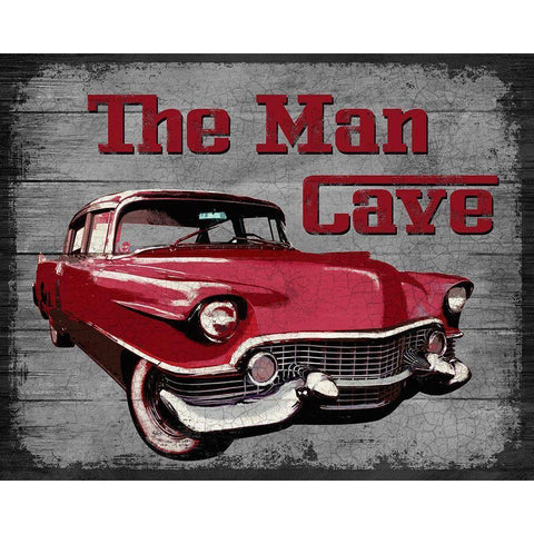 The Man Cave Black Modern Wood Framed Art Print with Double Matting by Knutsen, Conrad