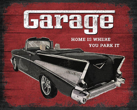 The Garage Black Ornate Wood Framed Art Print with Double Matting by Knutsen, Conrad