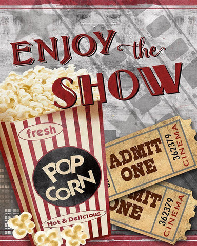 Movie Night I White Modern Wood Framed Art Print with Double Matting by Knutsen, Conrad