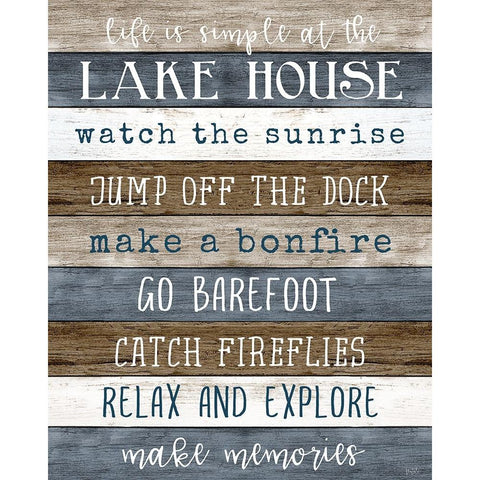 Simple Lake Rules Gold Ornate Wood Framed Art Print with Double Matting by Carpentieri, Natalie