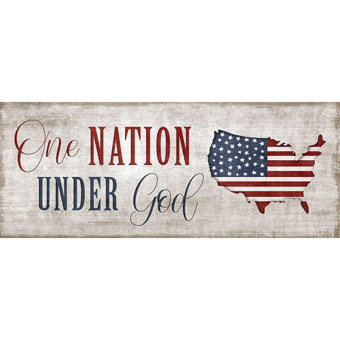 One Nation Under God White Modern Wood Framed Art Print by Carpentieri, Natalie