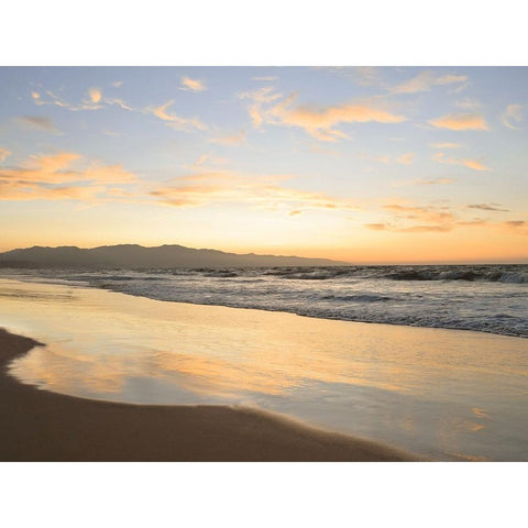 Peaceful Shore Black Modern Wood Framed Art Print by Carpentieri, Natalie