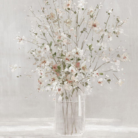 Spring Cherry Blossoms White Modern Wood Framed Art Print by Swatland, Sally