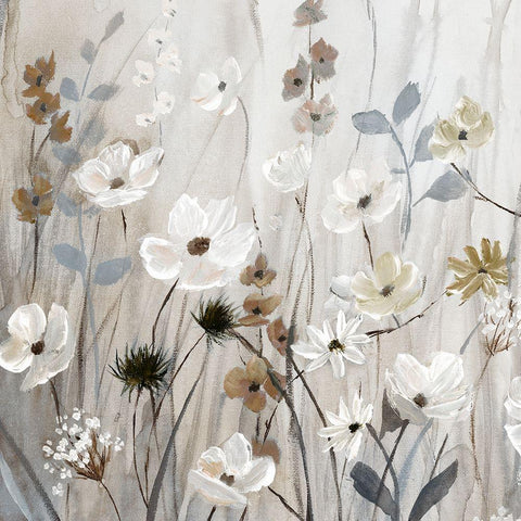 Meadow Mist I White Modern Wood Framed Art Print by Nan