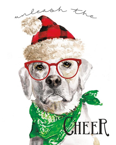 Unleash The Cheer White Modern Wood Framed Art Print with Double Matting by Finn, Livi