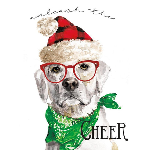 Unleash The Cheer White Modern Wood Framed Art Print by Finn, Livi