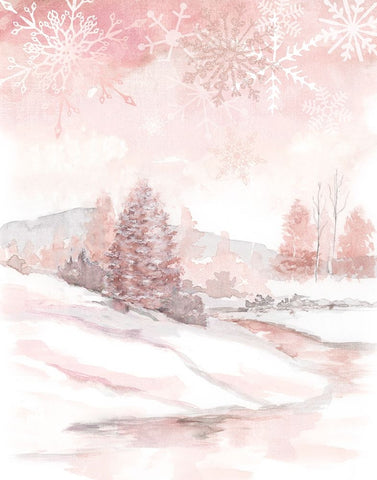 Blush Winter White Modern Wood Framed Art Print with Double Matting by Nan