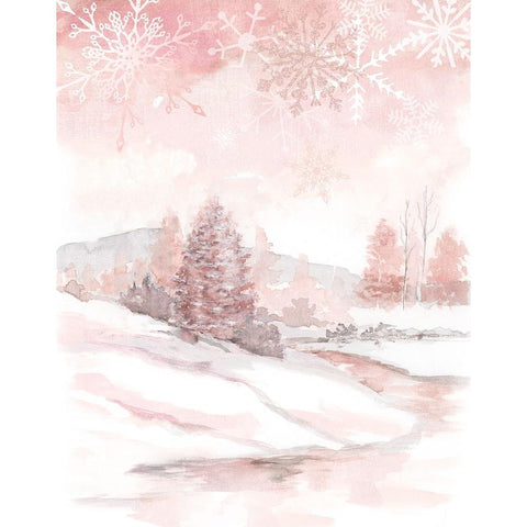 Blush Winter Gold Ornate Wood Framed Art Print with Double Matting by Nan