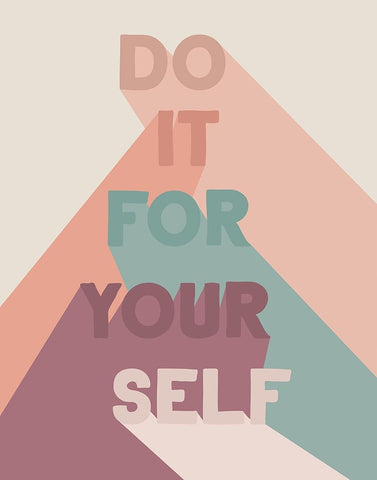 For Yourself White Modern Wood Framed Art Print with Double Matting by Santiago, Daniela