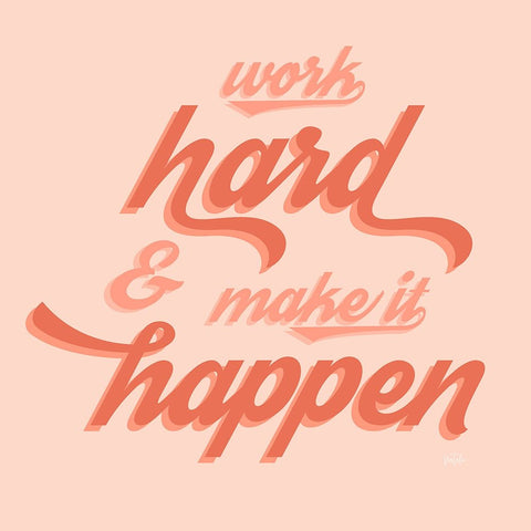 Make it Happen White Modern Wood Framed Art Print with Double Matting by Carpentieri, Natalie