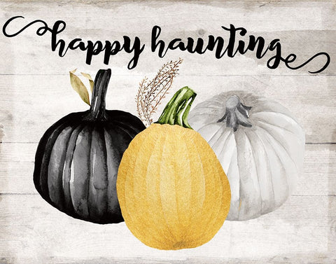 Happy Haunting Black Ornate Wood Framed Art Print with Double Matting by Santiago, Daniela