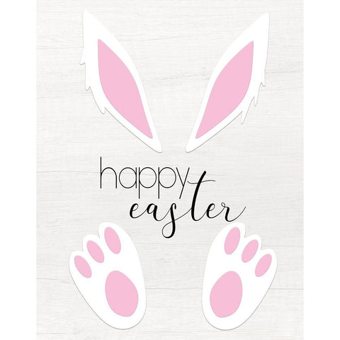 Happy Easter Black Modern Wood Framed Art Print by CAD Designs