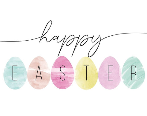 Happy Easter Black Ornate Wood Framed Art Print with Double Matting by CAD Designs