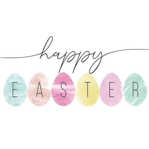 Happy Easter Gold Ornate Wood Framed Art Print with Double Matting by CAD Designs