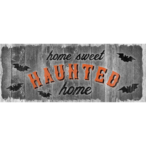Home Sweet Haunted Black Modern Wood Framed Art Print with Double Matting by Carpentieri, Natalie