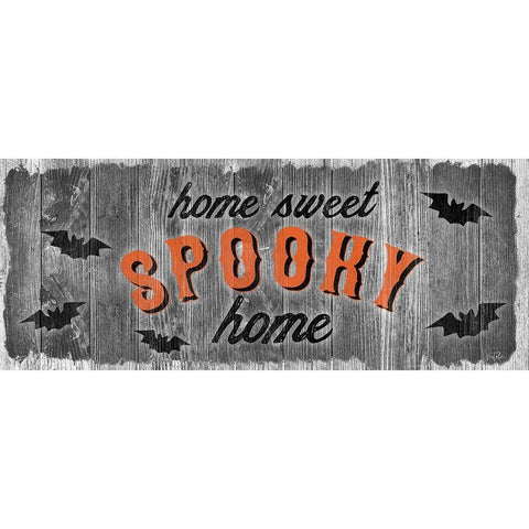 Home Sweet Spooky Black Modern Wood Framed Art Print with Double Matting by Carpentieri, Natalie