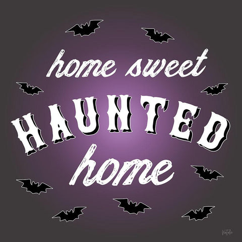 Haunted Bats Black Modern Wood Framed Art Print by Carpentieri, Natalie