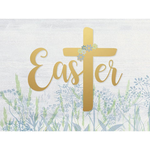 Easter Wildflowers Gold Ornate Wood Framed Art Print with Double Matting by Jill, Susan