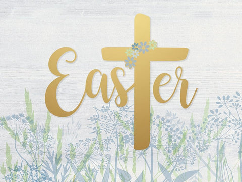 Easter Wildflowers Black Ornate Wood Framed Art Print with Double Matting by Jill, Susan