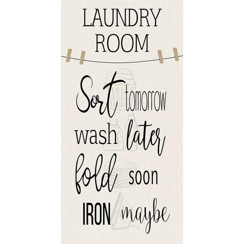 Laundry Room Black Modern Wood Framed Art Print with Double Matting by CAD Designs