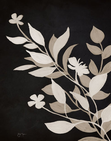 Midnight Silhouette II Black Ornate Wood Framed Art Print with Double Matting by Tava Studios