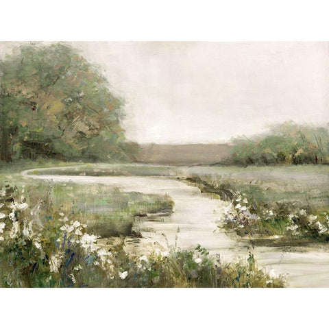 Quiet Path White Modern Wood Framed Art Print by Swatland, Sally