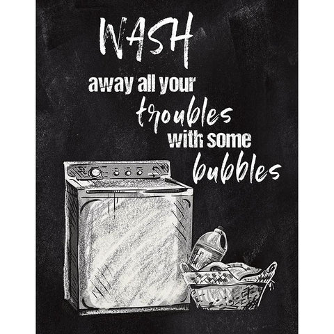 Wash Away Your Troubles White Modern Wood Framed Art Print by Knutsen, Conrad