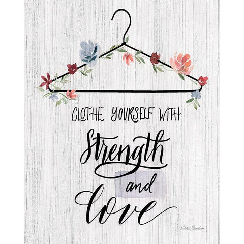 Strength and Love Black Modern Wood Framed Art Print with Double Matting by Brockmon, Kristen