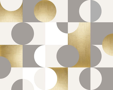 Modern Gold Reflections Black Ornate Wood Framed Art Print with Double Matting by Carpentieri, Natalie