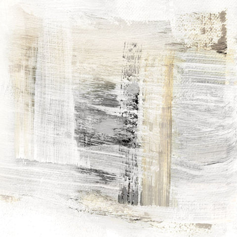 Swept Abstract White Modern Wood Framed Art Print with Double Matting by Shapiro, Judith
