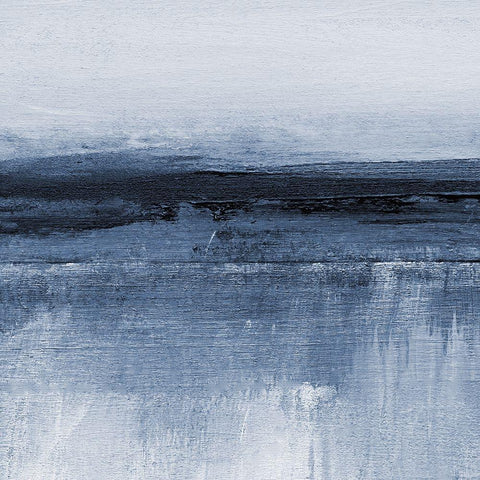 Severn in Cyan I Black Modern Wood Framed Art Print with Double Matting by Jill, Susan