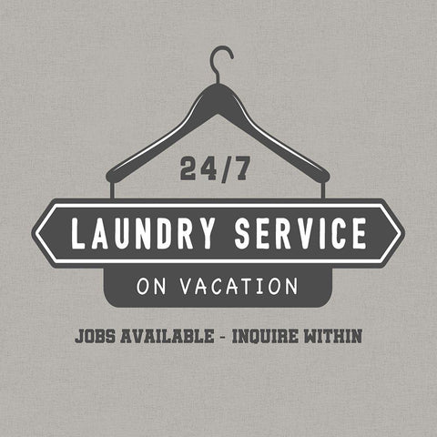 Laundry Service White Modern Wood Framed Art Print by CAD Designs