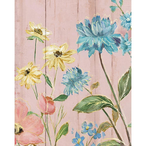 Wildflower Flutter IV Black Modern Wood Framed Art Print with Double Matting by Tava Studios