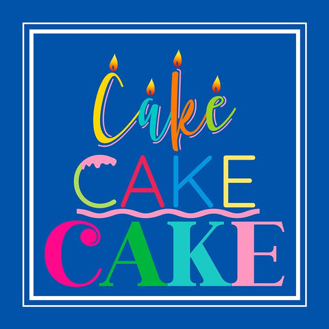 Cake Cake Cake White Modern Wood Framed Art Print with Double Matting by CAD Designs