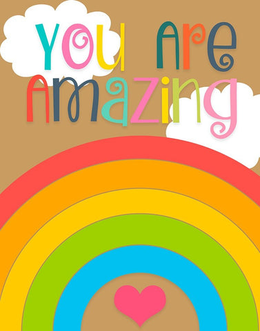 You Are Amazing White Modern Wood Framed Art Print with Double Matting by CAD Designs