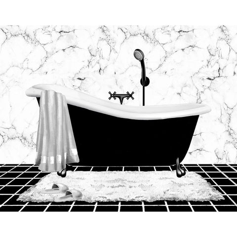 Modern Bath I Black Modern Wood Framed Art Print with Double Matting by Knutsen, Conrad