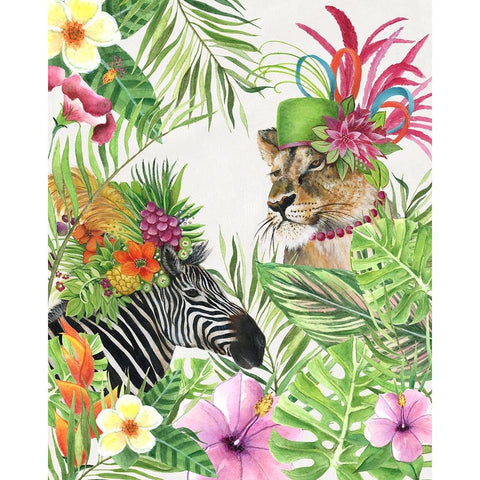 Jungle Royale II White Modern Wood Framed Art Print by Tava Studios