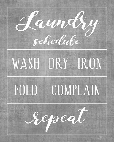 Laundry Schedule White Modern Wood Framed Art Print with Double Matting by Carpentieri, Natalie