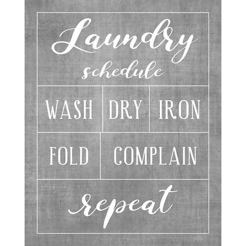 Laundry Schedule Black Modern Wood Framed Art Print by Carpentieri, Natalie