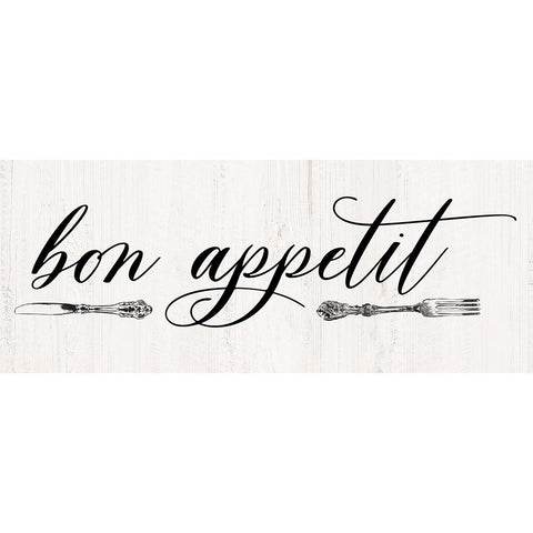 Bon Appetit White Modern Wood Framed Art Print by Robinson, Carol