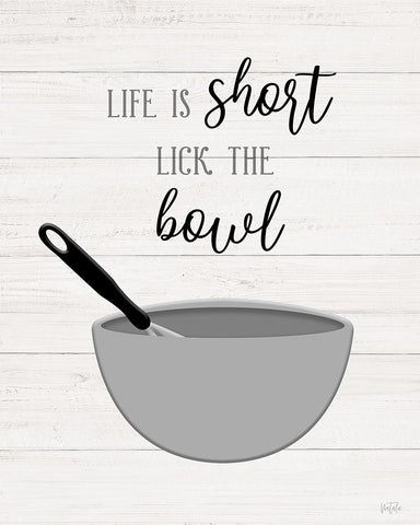 Lick the Bowl Black Ornate Wood Framed Art Print with Double Matting by Carpentieri, Natalie