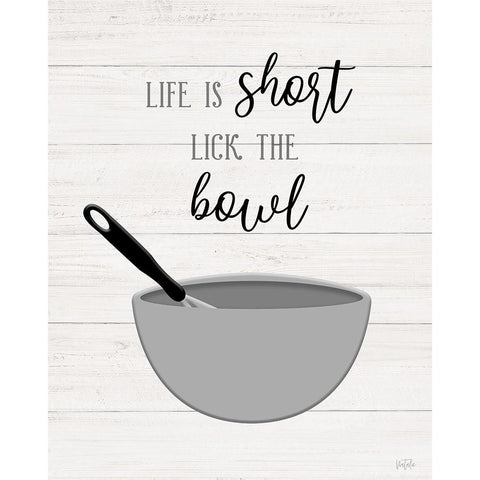 Lick the Bowl Black Modern Wood Framed Art Print by Carpentieri, Natalie