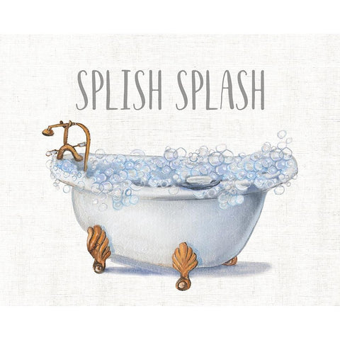 Splish Splash White Modern Wood Framed Art Print by Brooks, Donna