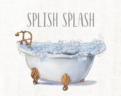 Splish Splash White Modern Wood Framed Art Print with Double Matting by Brooks, Donna