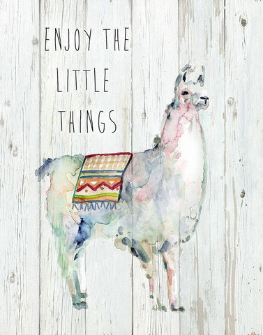 Llama Little Things Black Ornate Wood Framed Art Print with Double Matting by Finn, Livi